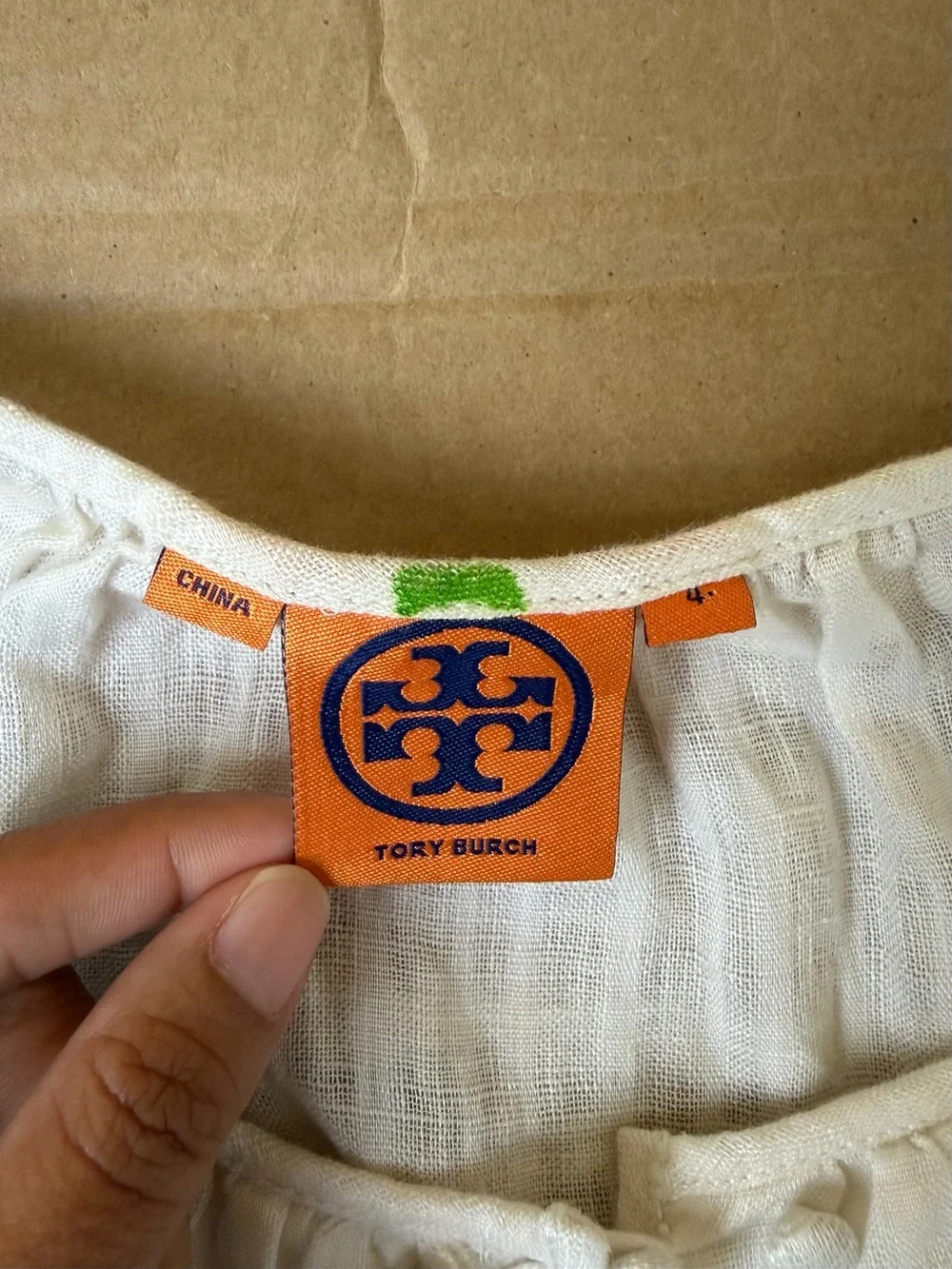 Tory Burch White Linen Blouse
